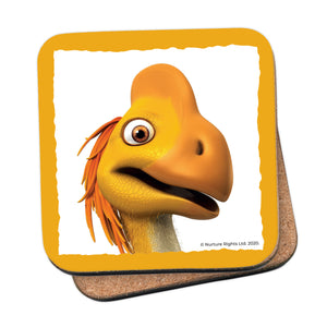 Dinosaur Flap Headshot - Cork Coaster
