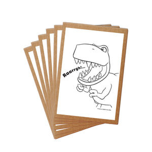 Dinosaur Roar Lineart Postcard Pack