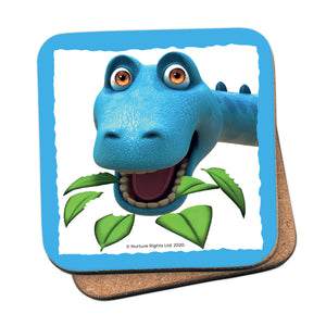 Dinosaur Munch Headshot - Cork Coaster