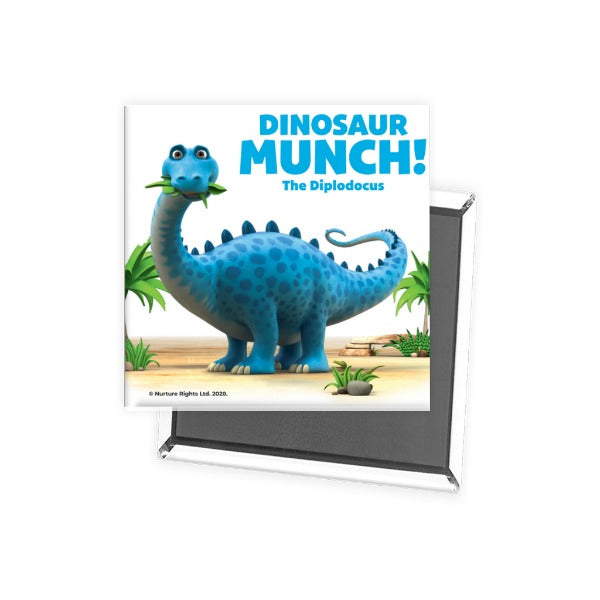 Dinosaur Munch The Diplodocus Square Magnet