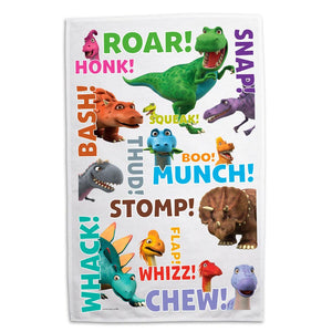Dinosaur Roar Names Tea Towel