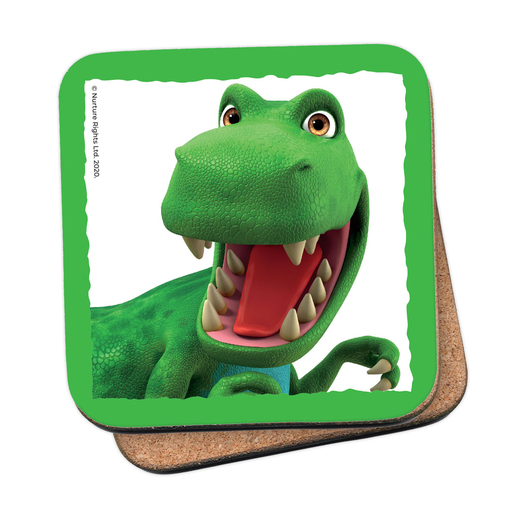 Dinosaur Roar Headshot - Cork Coaster