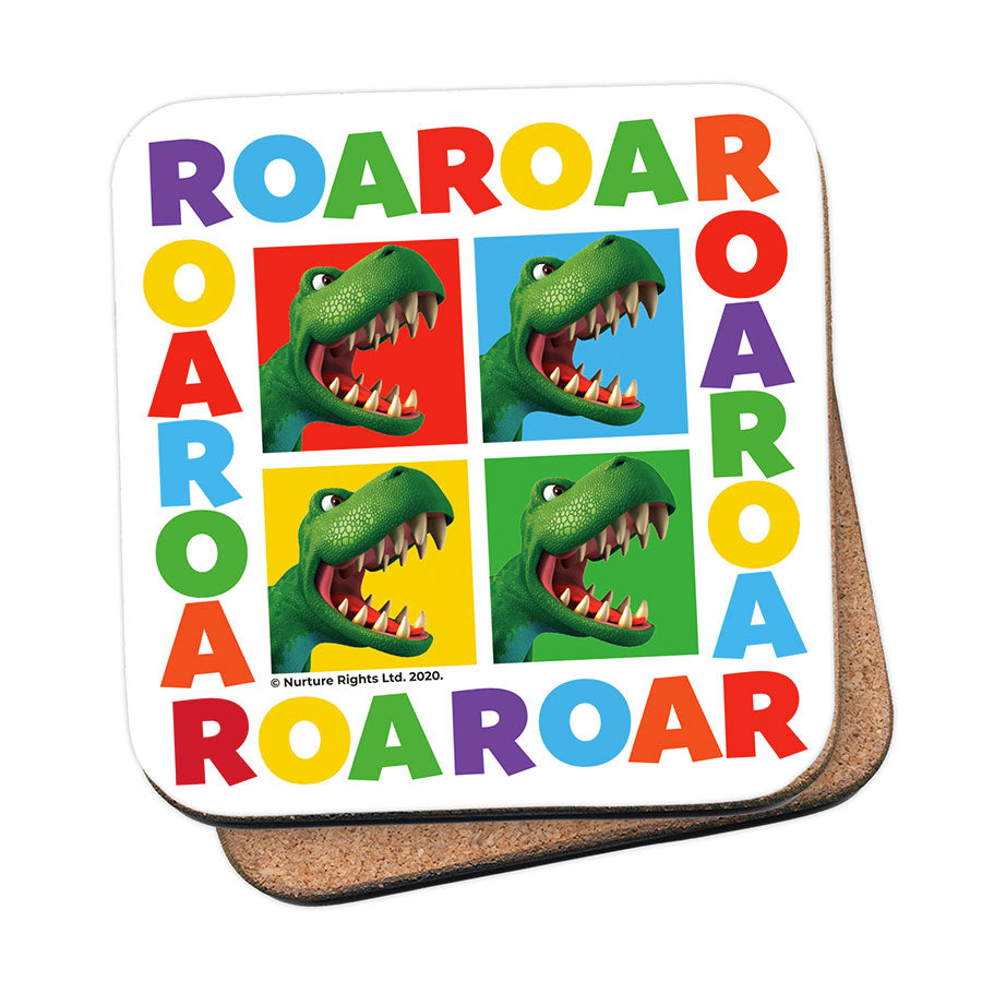 Dinosaur Roar Squares Cork Coaster