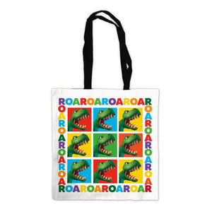 Dinosaur Roar Squares Tote Bag