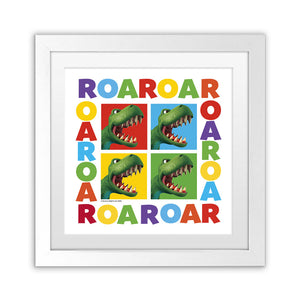 Dinosaur Roar Squares Art Print