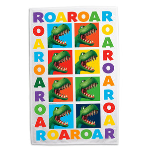 Dinosaur Roar Squares Tea Towel