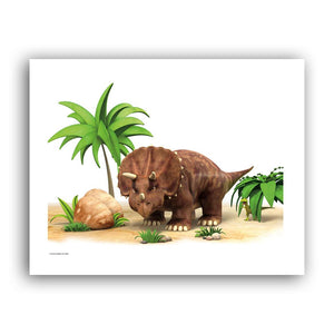 Dinosaur Stomp The Triceratops Art Print